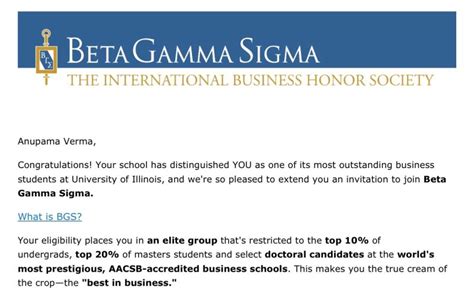 beta gamma sigma honor society|Invitation Process .